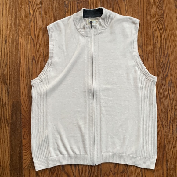 OCEAN & COAST | 100% Cotton Cream-colored Sweater Vest | Sz L - Picture 3 of 6